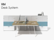 Configuration d'ameublement Ubi Desk System pour bench 2 postes