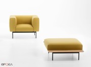 Fauteuil et module pouf+tablette Convert