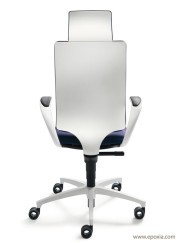Fauteuil de direction Intouch coque blanche et assise tissu