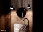 Duo de lampes en version noir mat pour une salle de bain