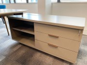 desserte porteuse noisette, plateau bureau Blade chêne clair