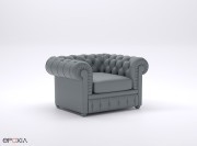 Fauteuil dossier capitonné esprit Chesterfied