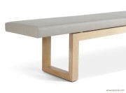 Banc piétements bois, revêtement simili-cuir  HM106