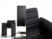 Fauteuil visiteur Mister, détail assise et accoudoirs