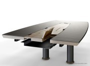Détail bac à fils table de réunion EMG
