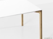 Détail plateau stratifié blanc
