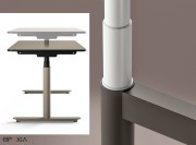 Détail du piètement Nuvola réglable en hauteur