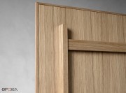 détail du dos en placage chêne
