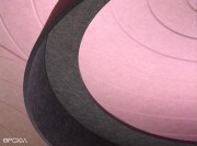 Détail plafond acoustique Ecocero, collection Circulaire
