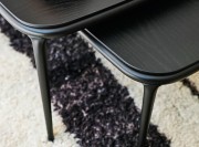 Tables basses Lea,plateau finition bois noir