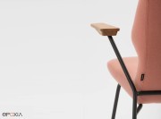 Chaise de réunion pieds métal Oblique