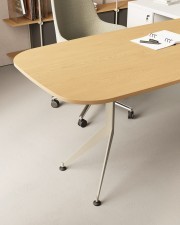 Détail table de réunion Usoa pieds compas