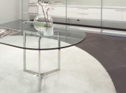 Table de réunion en verre Raj Light par Gallotti et Radice, pied "ajouré"