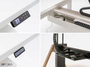 Détail commandes de réglage au choix et goulotte electrique