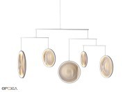 Suspension cercles lumineux Focus 5, structure blanche