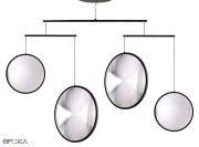 Suspension cercles lumineux Focus 4, structure noire