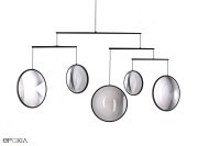 Suspension cercles lumineux Focus 5, structure noire