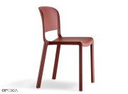 Chaise empilable Dome 260, polypro bordeaux, idéal pour cafeteria