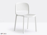 Chaise empilable Dome 261, polypropylène blanc