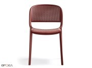 Chaise empilable Dome 261, polypropylène bordeaux