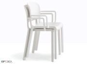 Fauteuils empilable Dome 265, polypro blanc