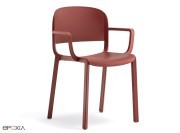 Fauteuil empilable Dome 265, polypro bordeaux