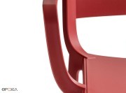 Détail accoudoirs fauteuil empilable Dome 265, polypro bordeaux