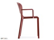 Fauteuil empilable Dome 266, polypro bordeaux