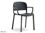 Fauteuil empilable Dome 265, polypro noir