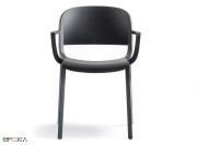 Fauteuil empilable Dome 265, polypro noir