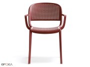 Fauteuil empilable Dome 266, polypro bordeaux