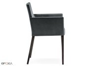 Fauteuil Dress 535, pieds chêne teinté wengé