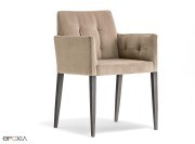 Fauteuil Dress 535, pieds chêne laqué gris