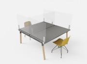 Ecrans de protection Safe, typologie 4, avec pinces métal pour fixation sur bureaux