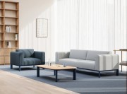 Ensemble fauteuil et canapé 3 places, structure coloris Navy blue