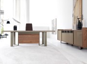 Bureau de direction haut de gamme Lloyd avec armoire basse