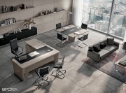 Ensemble mobilier Direction X10 par Quadrifoglio, finition placage Orme