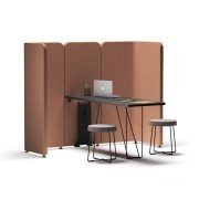 Table de réunion haute pied traiteau avec cloisons acoustiques Let's Meet