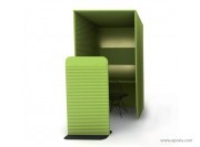 Cabine acoustique BuzziBooth avec cloison mobile sur pied