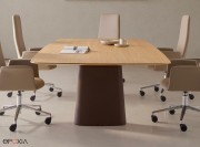 Table de réunion Essens, plateau en placage chêne naturel