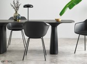 Table de réunion Essens, pieds en polyéthylène rotomoulé noir 