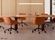 Table de réunion Essens,  plateau en une seule pièce, placage ébénisterie