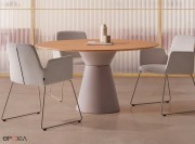 Table Essens, piètement rond en polyéthylène rotomoulé
