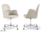 Fauteuils Ester avec dossiers haut et piètements roulettes 4 branches