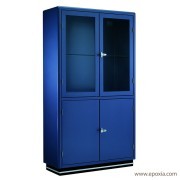 Armoire portes battantes vitrées Classic Line métal laqué