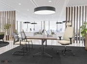 Fauteuil Every dossier haut et têtière, entièrement tapissé
