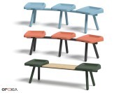 Bancs courbés 3 places Slim ou droit 2 places avec tablette