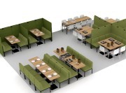 Exemple d'aménagement d'espace de restauration avec système Lotua