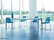 Table de réunion extensible bois laqué blanc Exteso