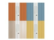 Rideaux PVC Caramel, Cèdre bleu, Chêne Fil Naturel, Moutarde